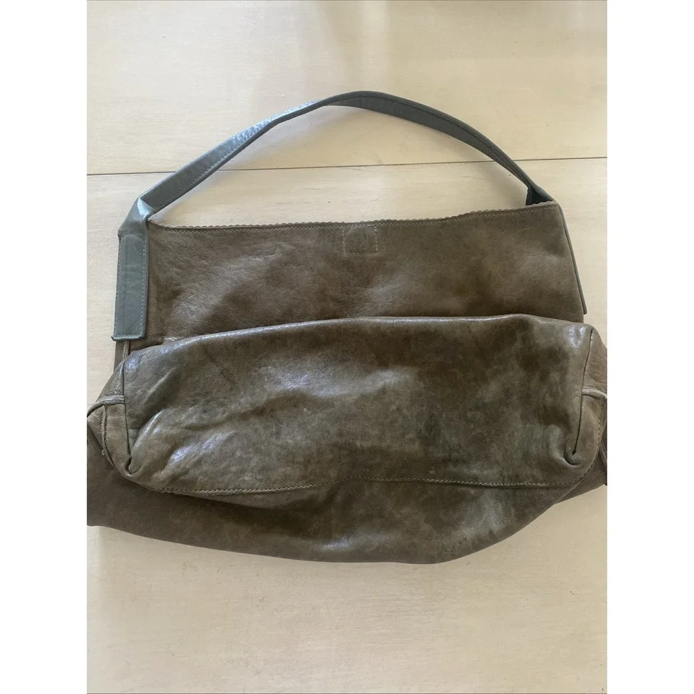 B May Leather Hobo Bag Slouchy‎ Greenish Brown Leather